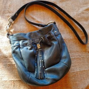 B Makowsky Black Leather Crossbody bag